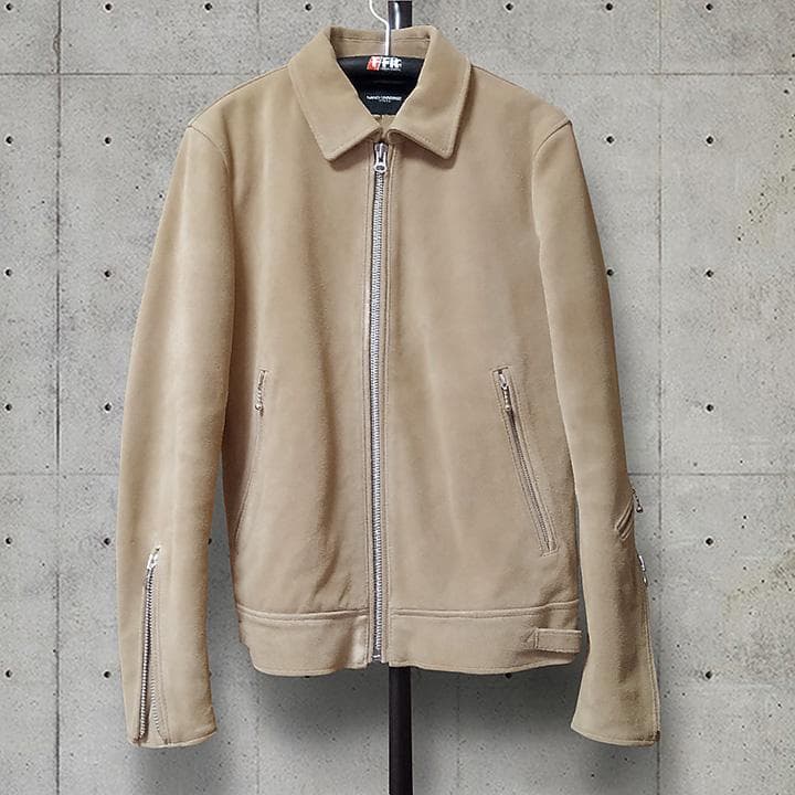 【限定値下げ】NANO UNIVERSE ベージュ シングルライダースジャケット バンドカラー レザー シングルライダースジャケット
