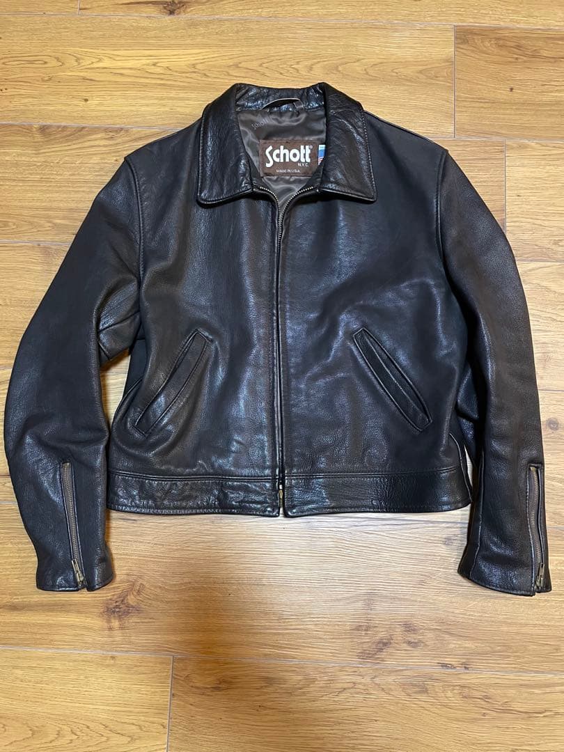 サウザー✨Schott USA製 茶タグ シングルライダース ジャケット USA製 Schott N.Y.C 641 シングルライダースジャケット 36 | 古着屋 Uan
