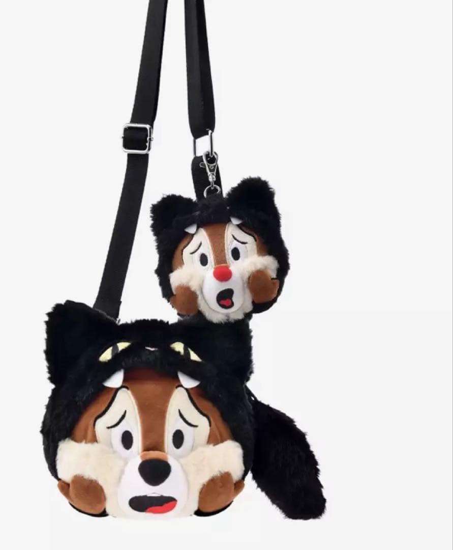 ハロウィン　チップ＆デール ショルダーバッグ フェイス チャーム付き