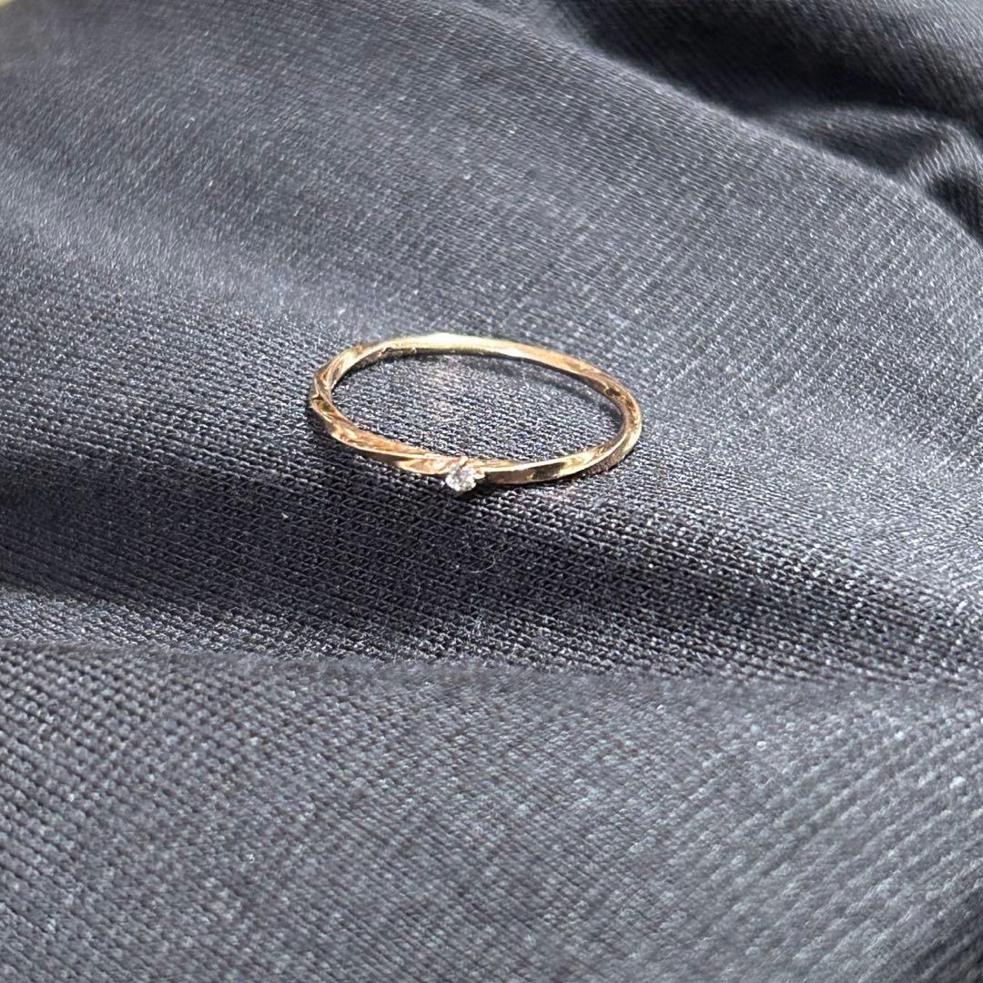 ete K10PG 一粒石 ピンクゴールド 9号