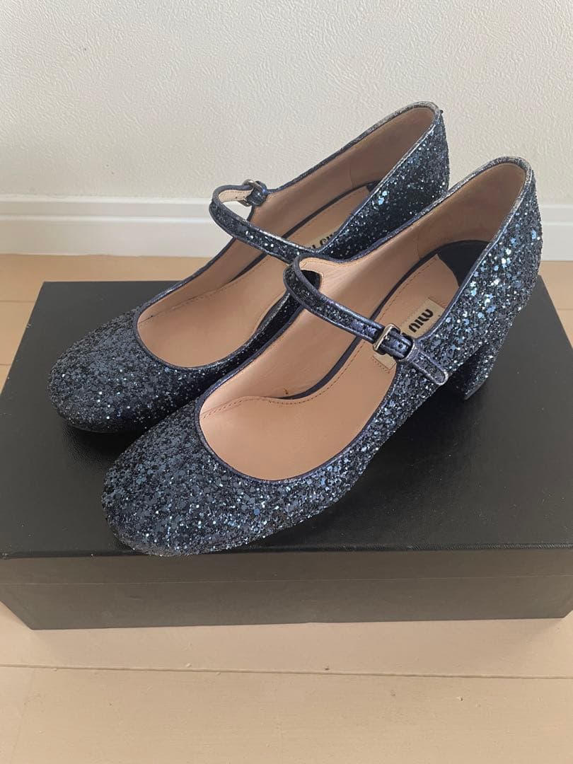 miumiu キラキラ　メリージェーン　パンプス