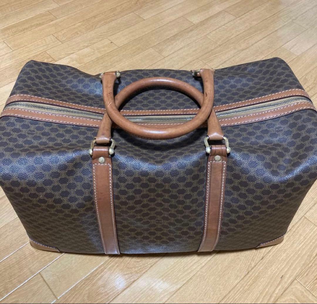 CELINE 超美品　ＰＶＣボストンバッグ ブラウンレザーお値段値下げしました