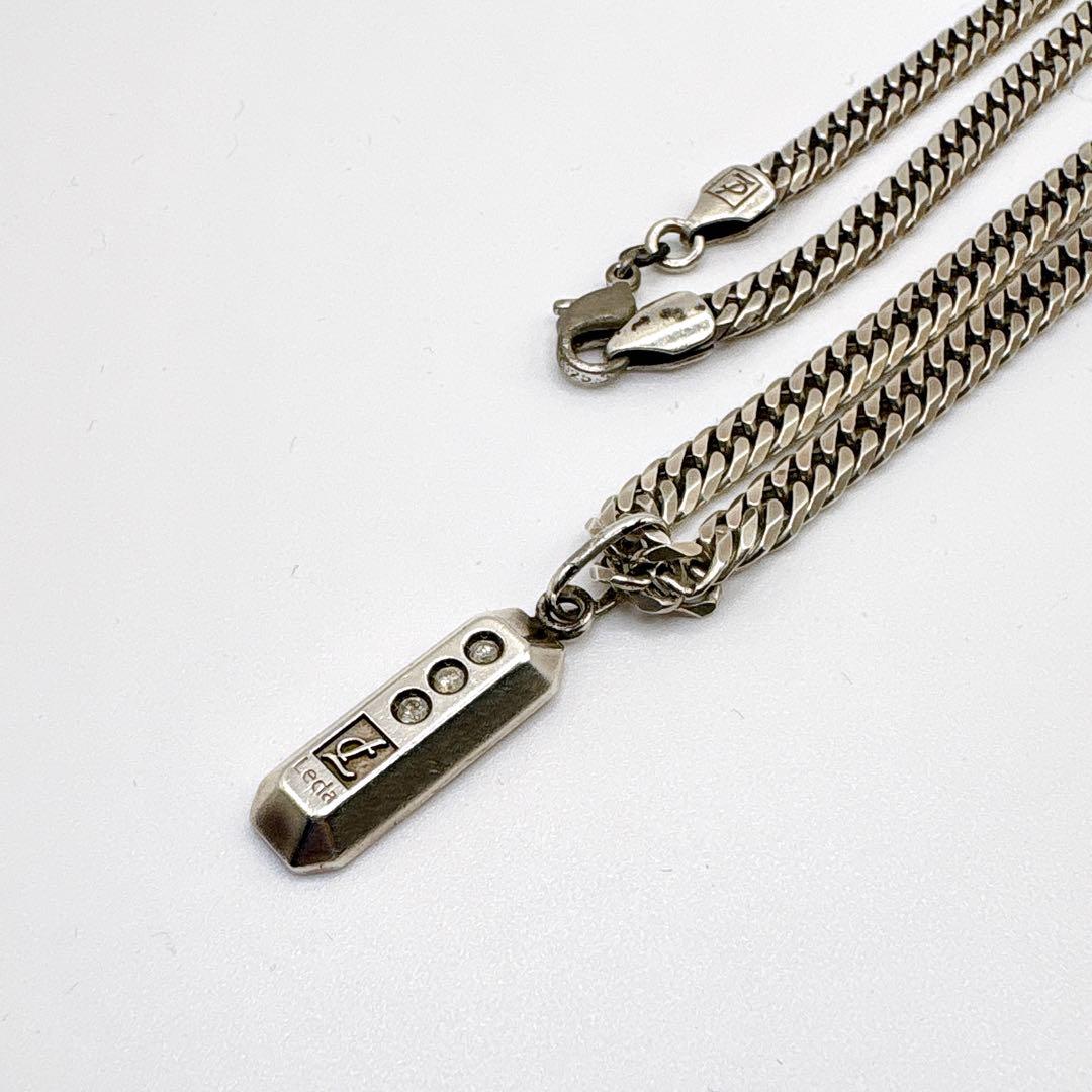 Leda SILMA レダシルマ ダイヤモンドネックレス シルバー喜平チェーン