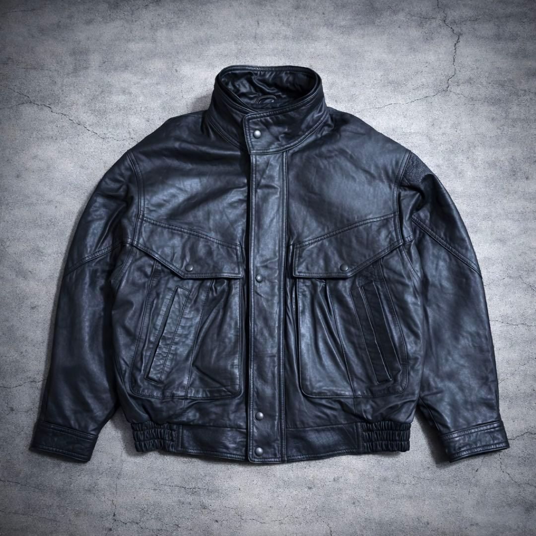 羊革】90s vintage leather jacket g1 a2 - メルカリ