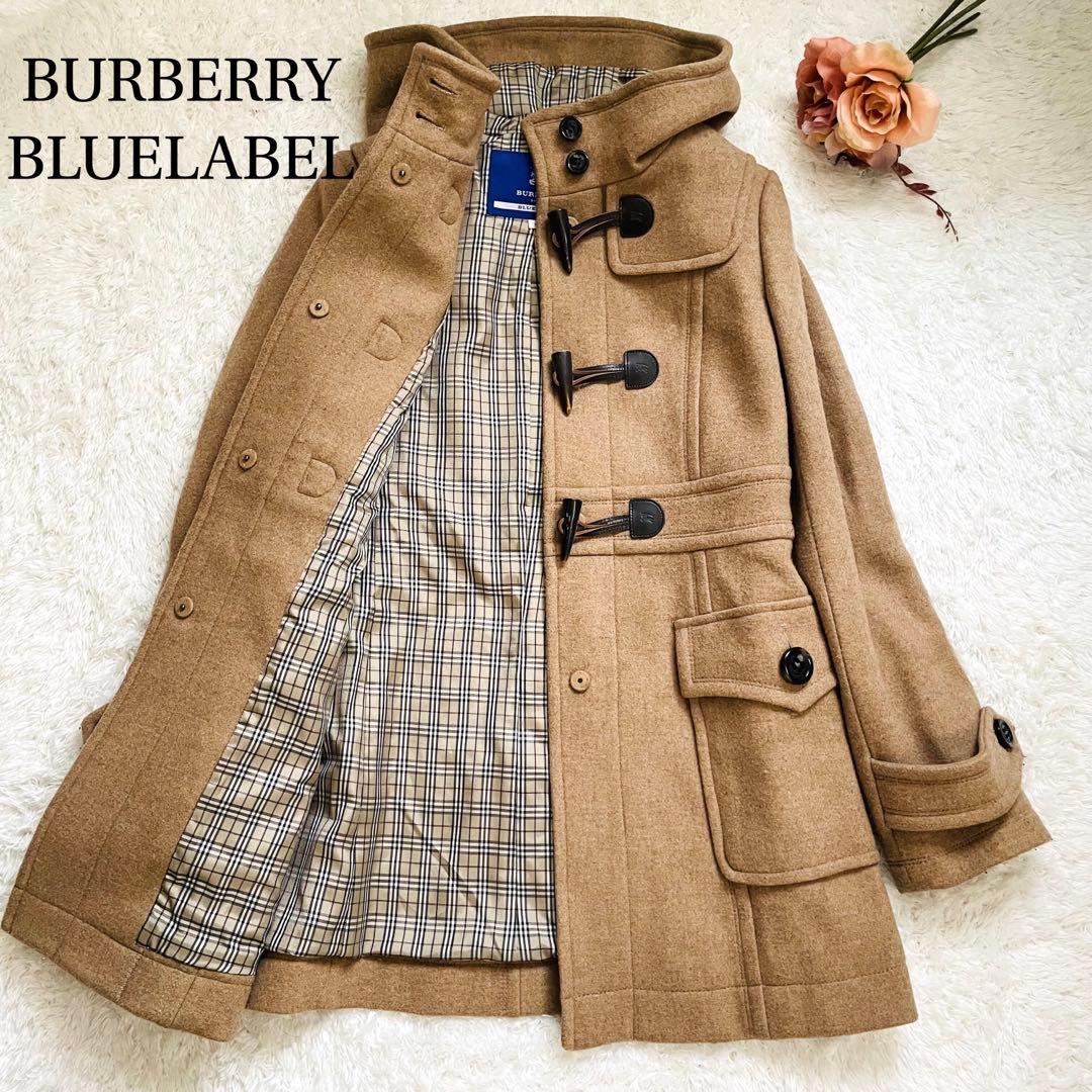 美品✨バーバリーブルーレーベル　ダッフルコート　ノバチェック　 三陽商会　38