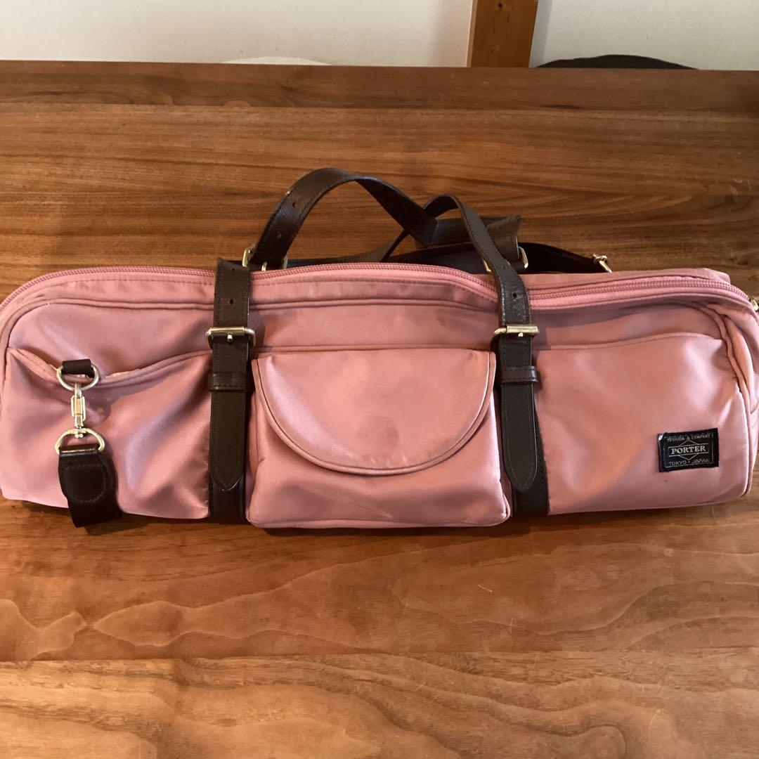 PORTER フルートケース ピンク ハンドバッグ　ショルダーバッグ　2way 希少】PORTER ポーター × プリマ楽器 2way フルートバッグ ショルダー