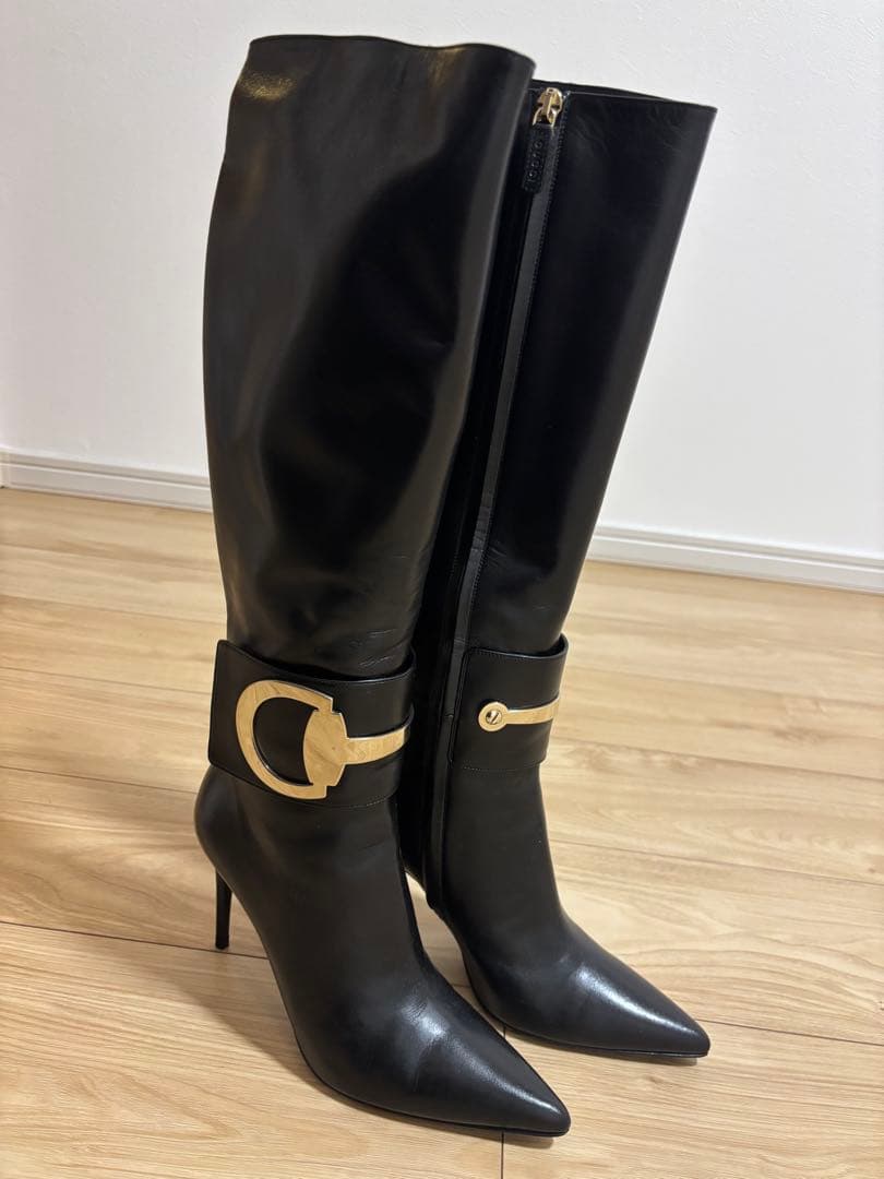 【美品】GUCCIブラックロングブーツ