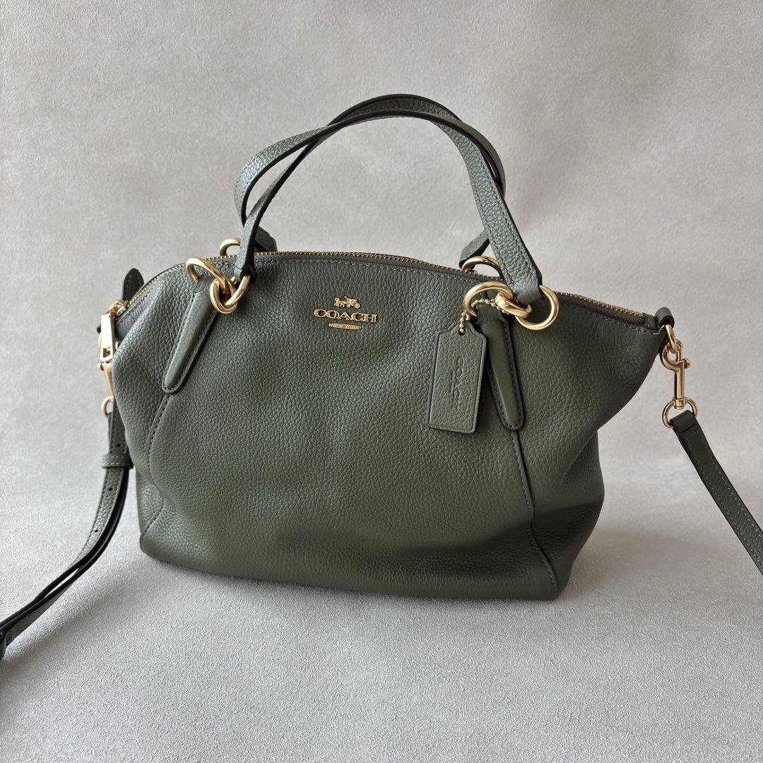 【美品】COACH オリーブグリーン ハンドバッグ