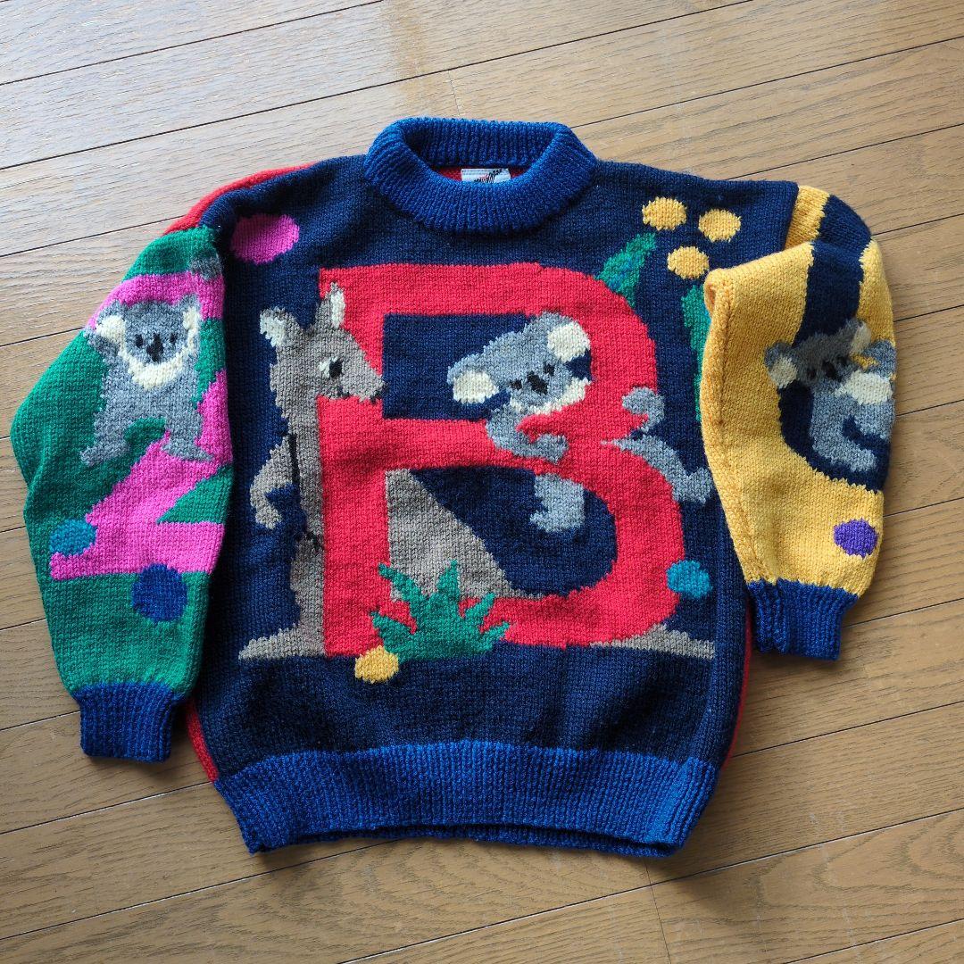 オーストラリア製　BONZO ニット　カラフル　オーストラリア動物模様