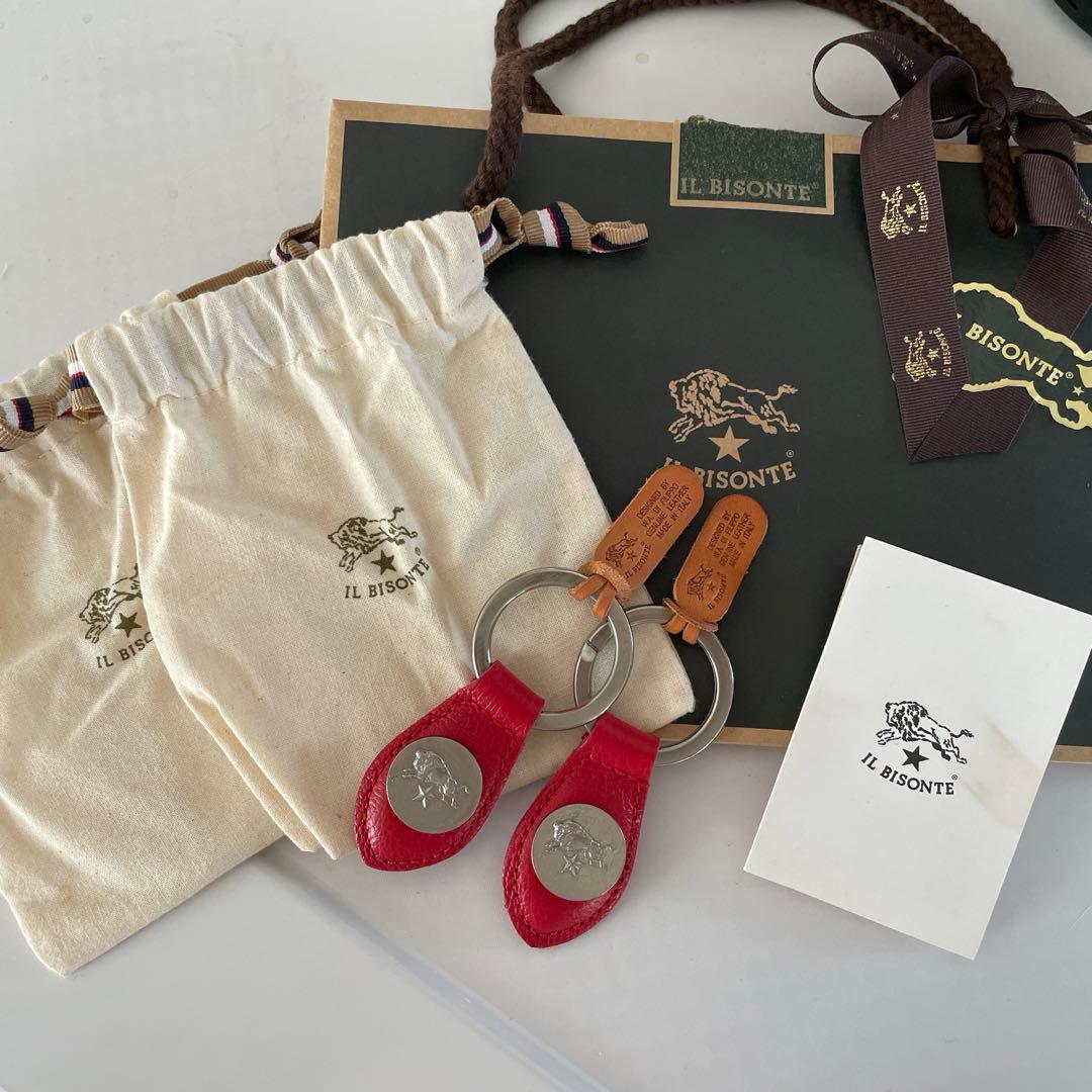 IL BISONTE レザー キーホルダー レッド