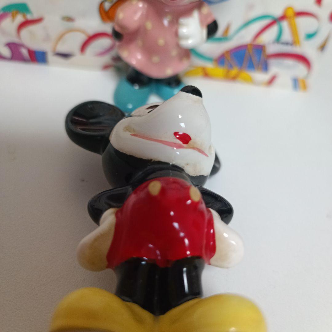 レア☆ミッキーミニー陶器置物 レトロ 東京ディズニーランド ミッキー