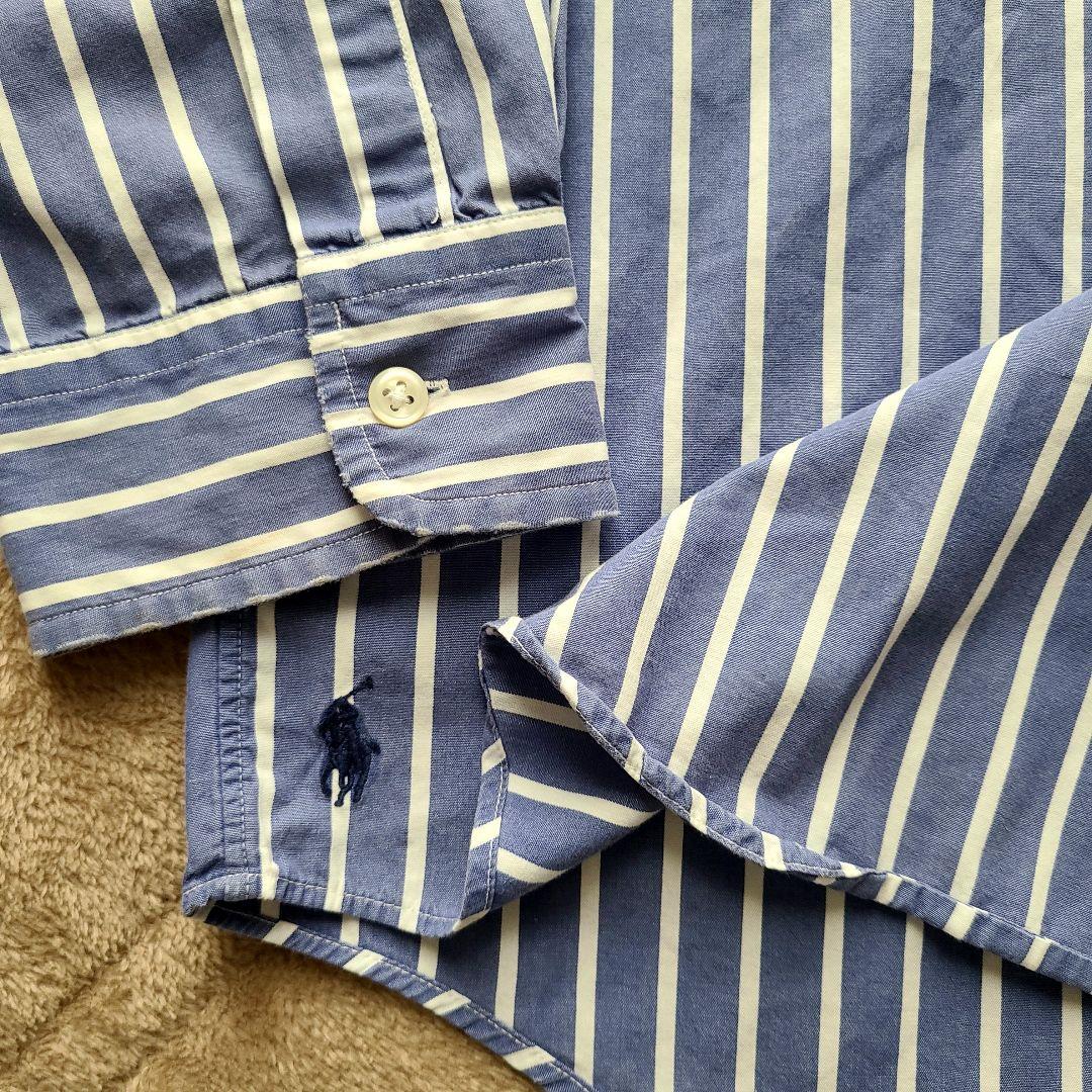 90s ラルフローレン ビッグシャツ オリジナル ストライプシャツ 【裾