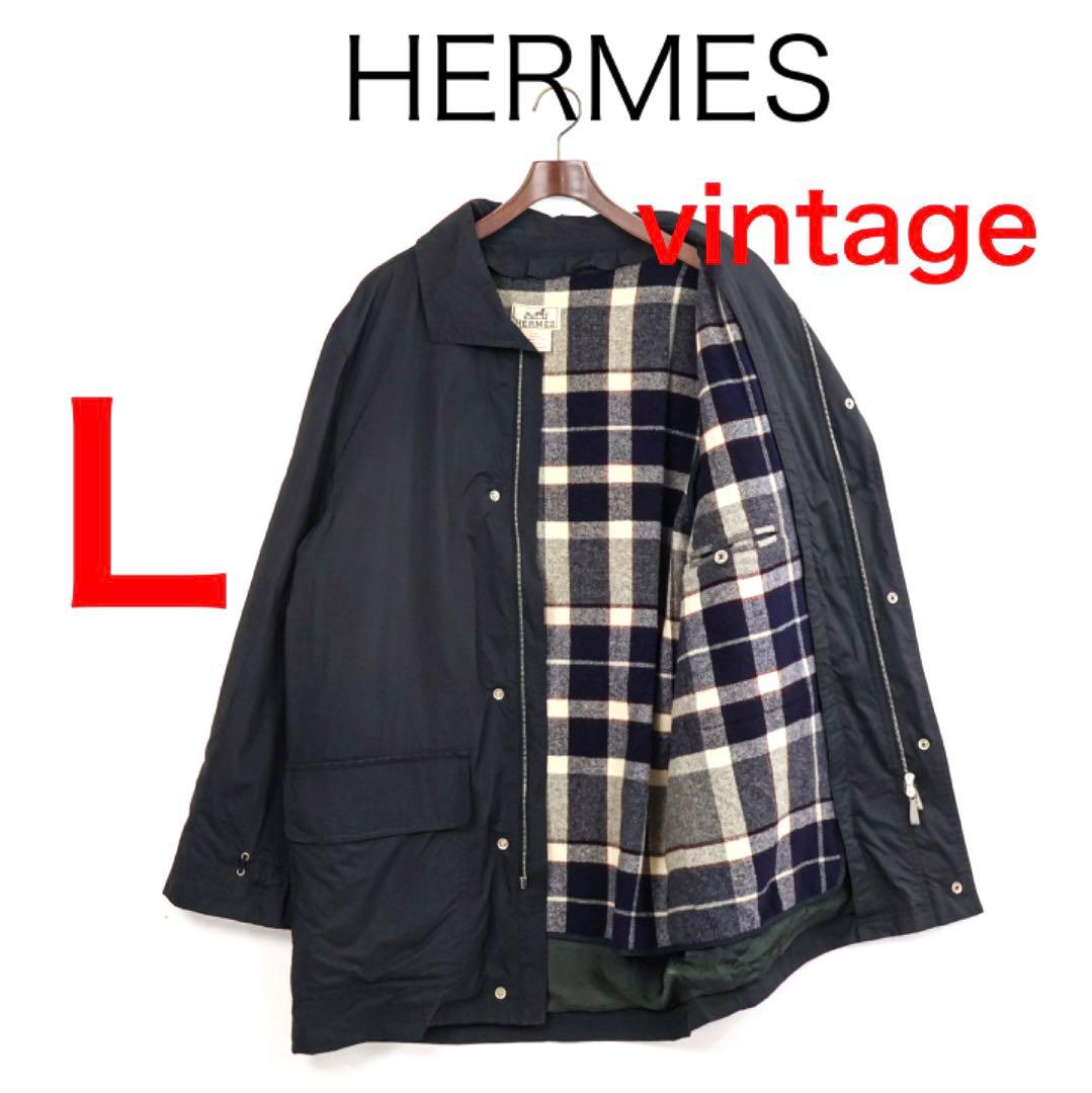H5446◾️エルメス　インナーウール　フルジップアップコート