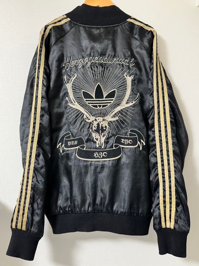 アディダス オリジナルス スカルボーン スカジャン 黒×金 XL