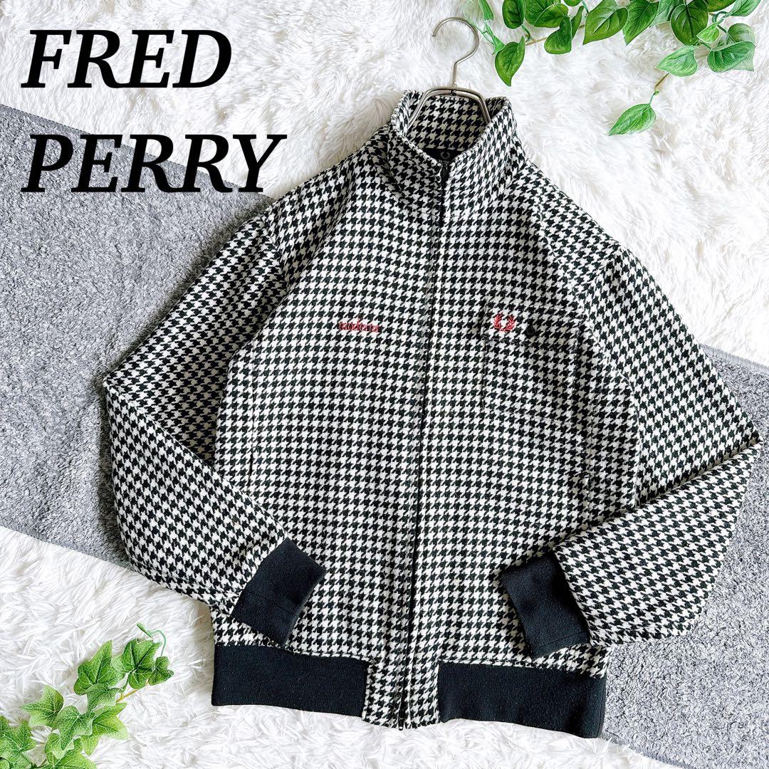 フレッドペリー 千鳥格子柄 ハリントンジャケット ブルゾン Mサイズ