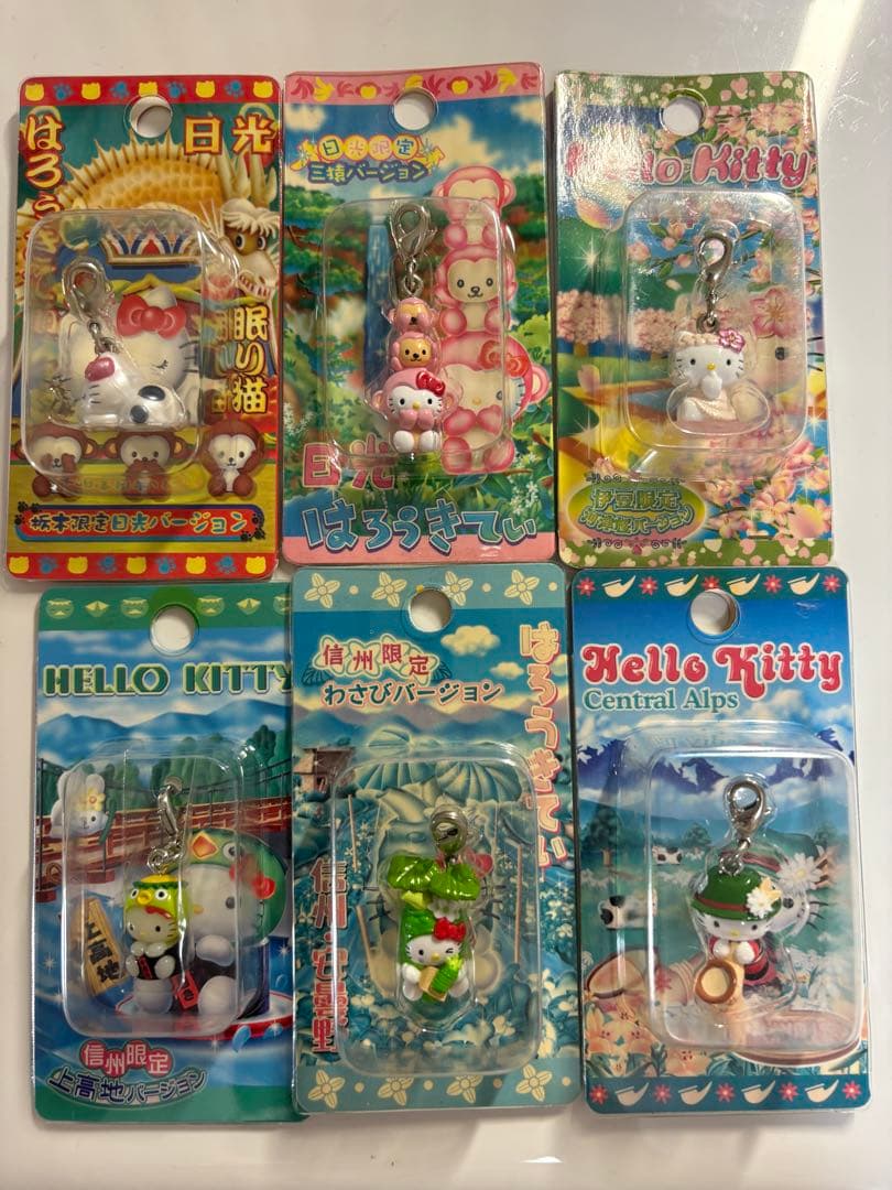 ご当地キティ ファスナーマスコット　河津桜　日光　伊豆　信州