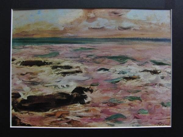 藤島武二、浪、希少な額装用画集、新品額装付