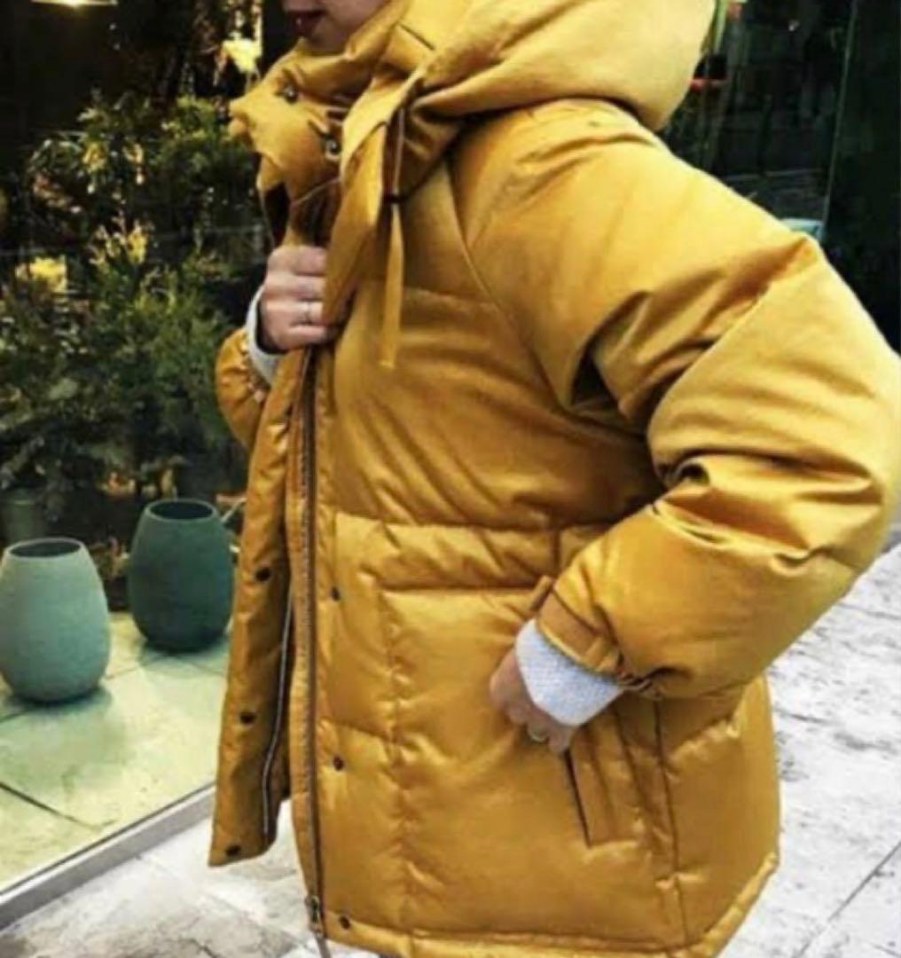 最終値下げ！6(ROKU) SATIN ダウンジャケット イエロー36 6（ロク）の「＜6(ROKU)＞SATIN HOOD DOWN/ﾀﾞｳﾝｼﾞｬｹｯﾄ ◇（ダウン