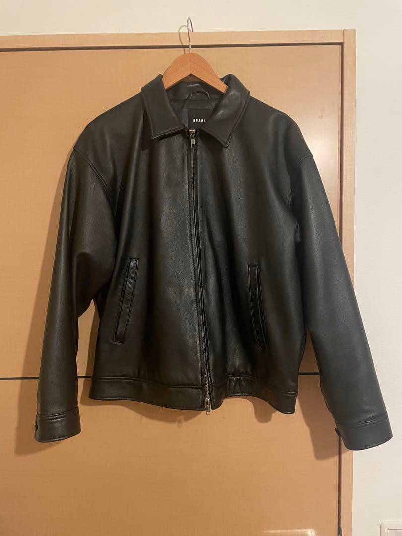 BEAMS ブラックレザー ジャケット Mサイズ