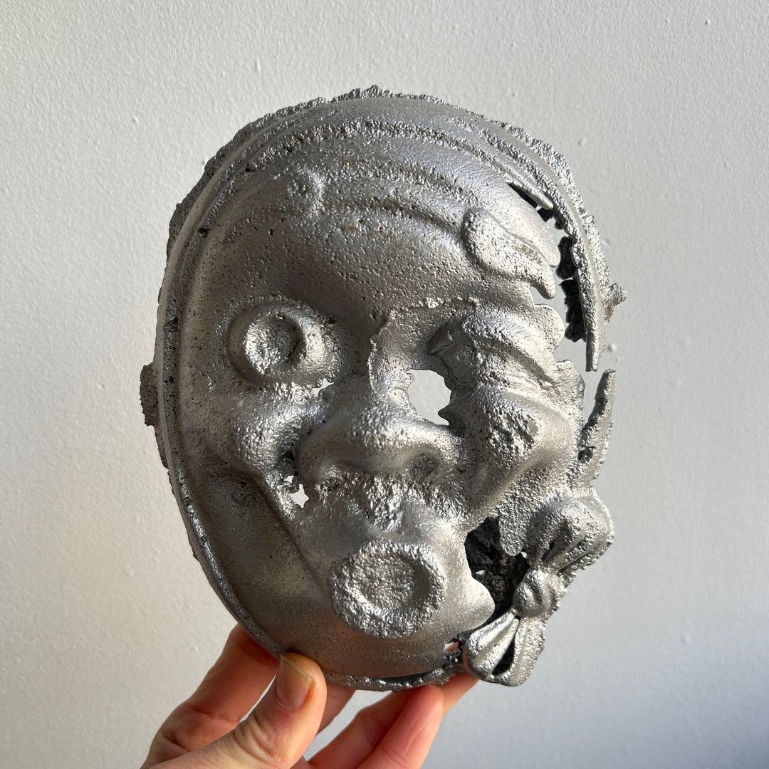 メタルひょっとこインダストリアル フェイスオブジェ 鋳造アート 彫刻アートピース