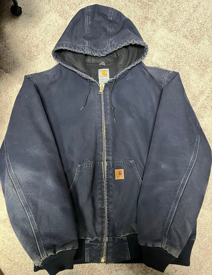 Carhartt アクティブジャケット ネイビー　フェード USA製　M Carhartt カーハート アクティブジャケット ネイビー フェード Mサイズ