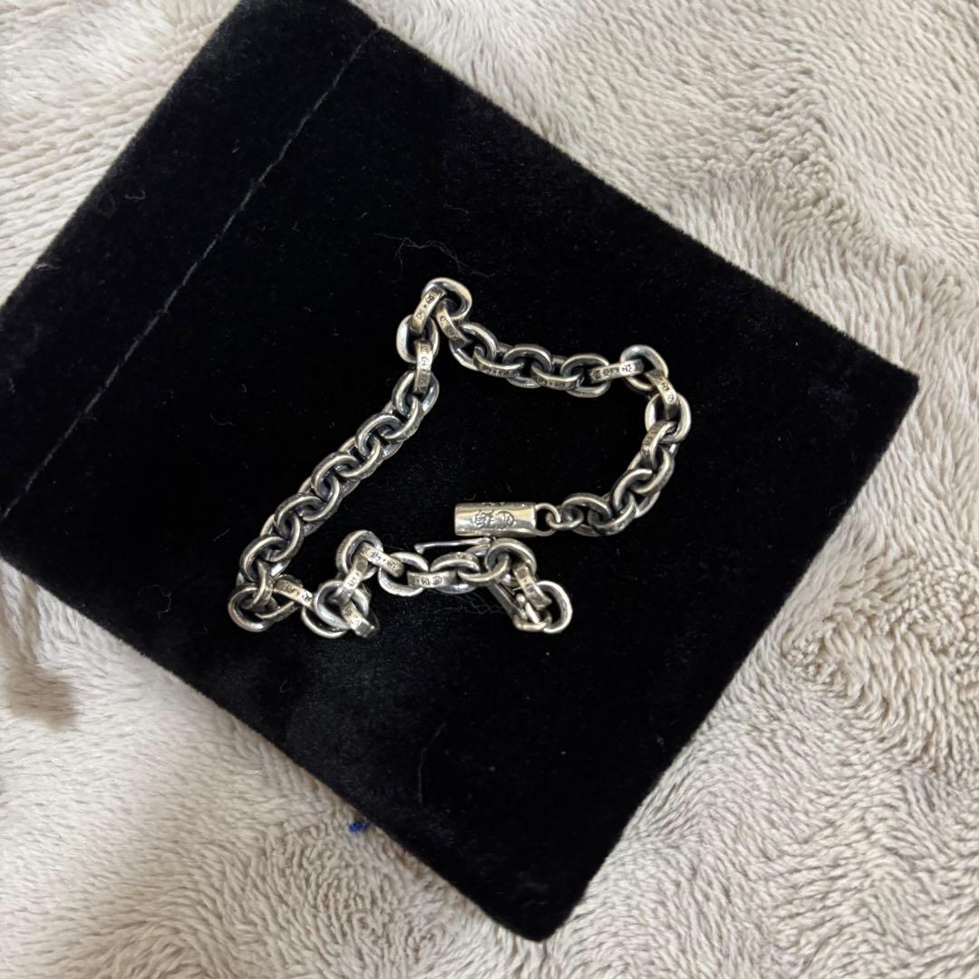 クロムハーツ　ペーパーチェーン シルバーブレスレット　メンズ7インチ