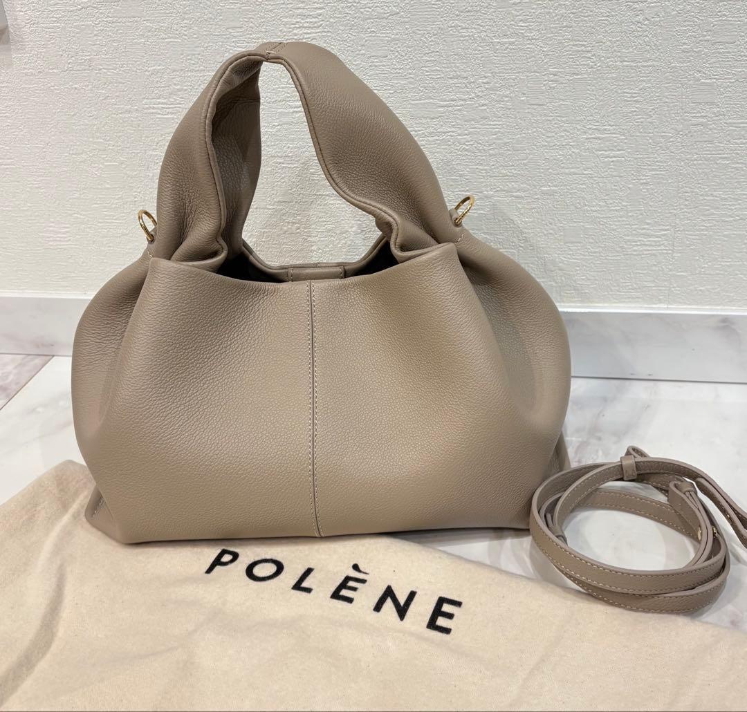 polene Numero Neuf Mini グレー ショルダーバッグ