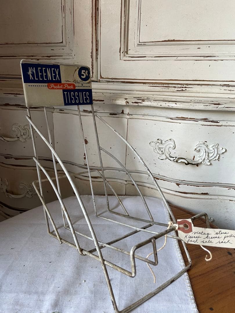 アンティーク　ワイヤー　ディスプレイ　ラック　スタンド　飾り棚　看板　プレート