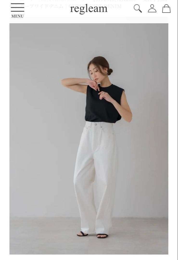 regleam カーブワイドデニム オフ M - メルカリ