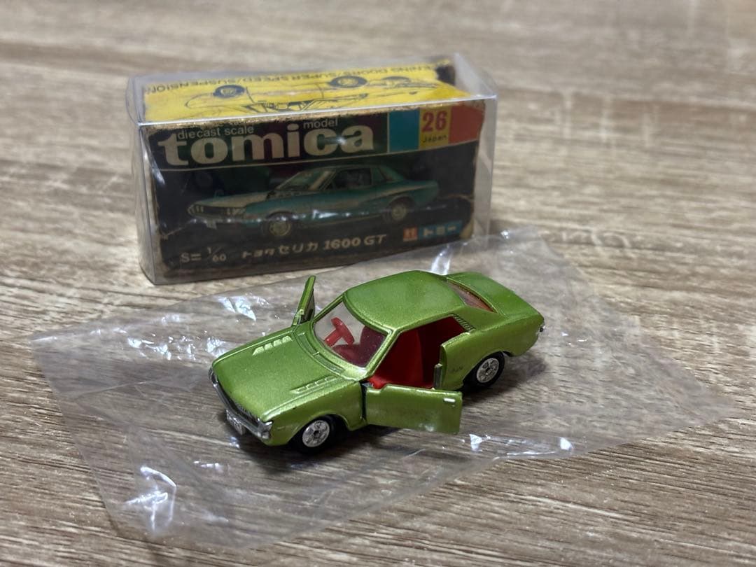 トミカ ミニカー 26 トヨタ セリカ 1600GT 日本製 旧ホイール 黒箱