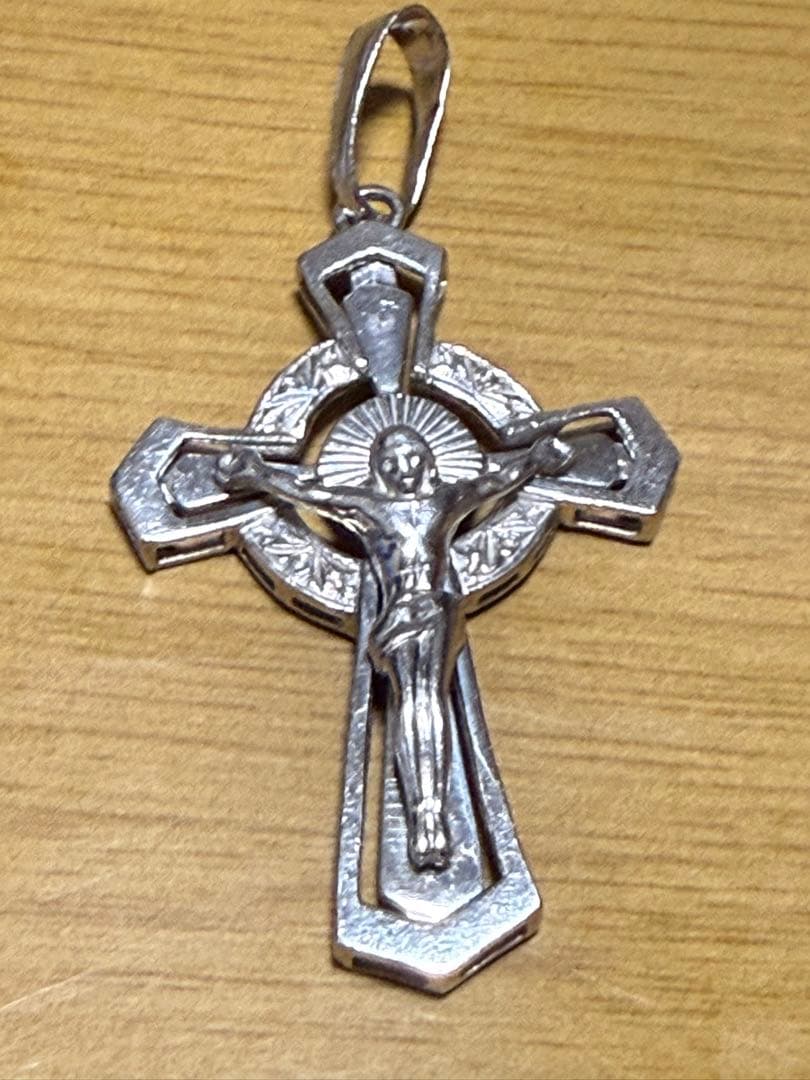 マトキプラチナ900 ジーザス クロス ペンダント トップ Sサイズ
