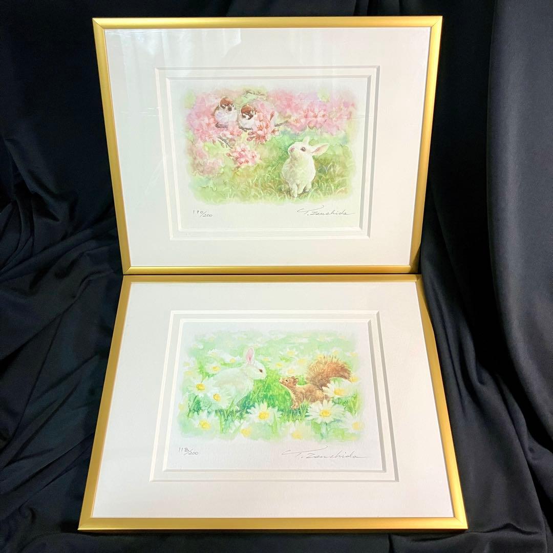 匿名配送/限定版画】土田穣/ジクレー額装/お気に入りの草原/おたずねし