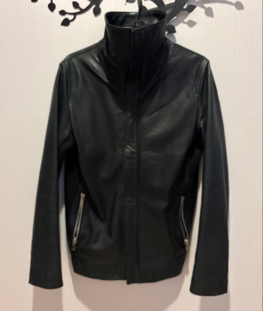 カスタムカルチャー 羊革 切替 スタンドカラー シングルライダース　ジャケット ラムレザースタンドカラーシングルライダース｜メンズファッション通販