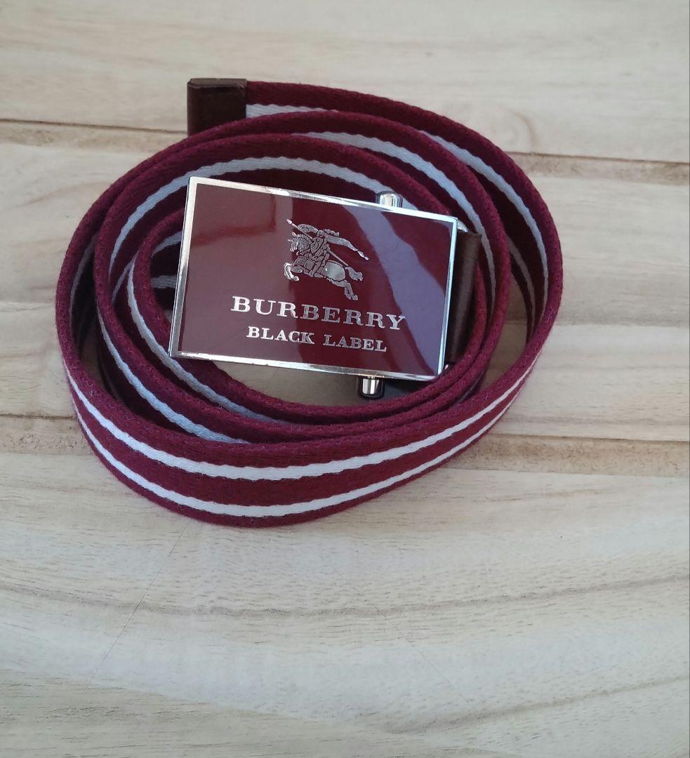 BURBERRY BLACK LABEL ストライプベルト　ロゴバックル