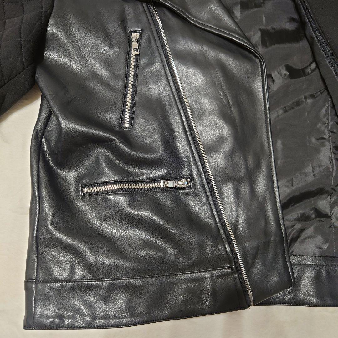 ZARA ダブルライダース パーカー付ブルゾン XL - メルカリ