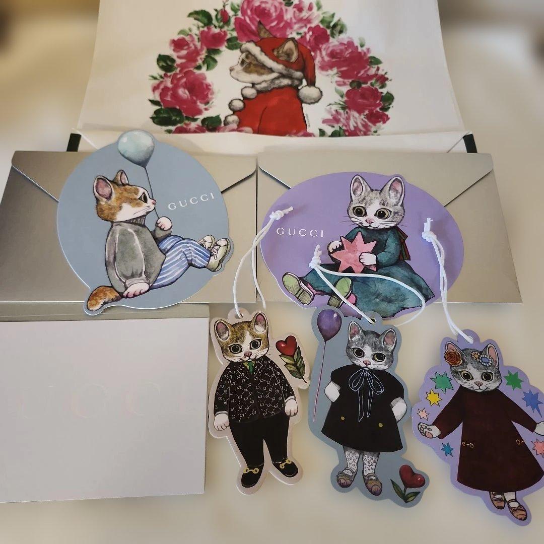 GUCCIグッチ ヒグチユウコ メッセージカード&ショッパータグ 高島屋紙袋大付