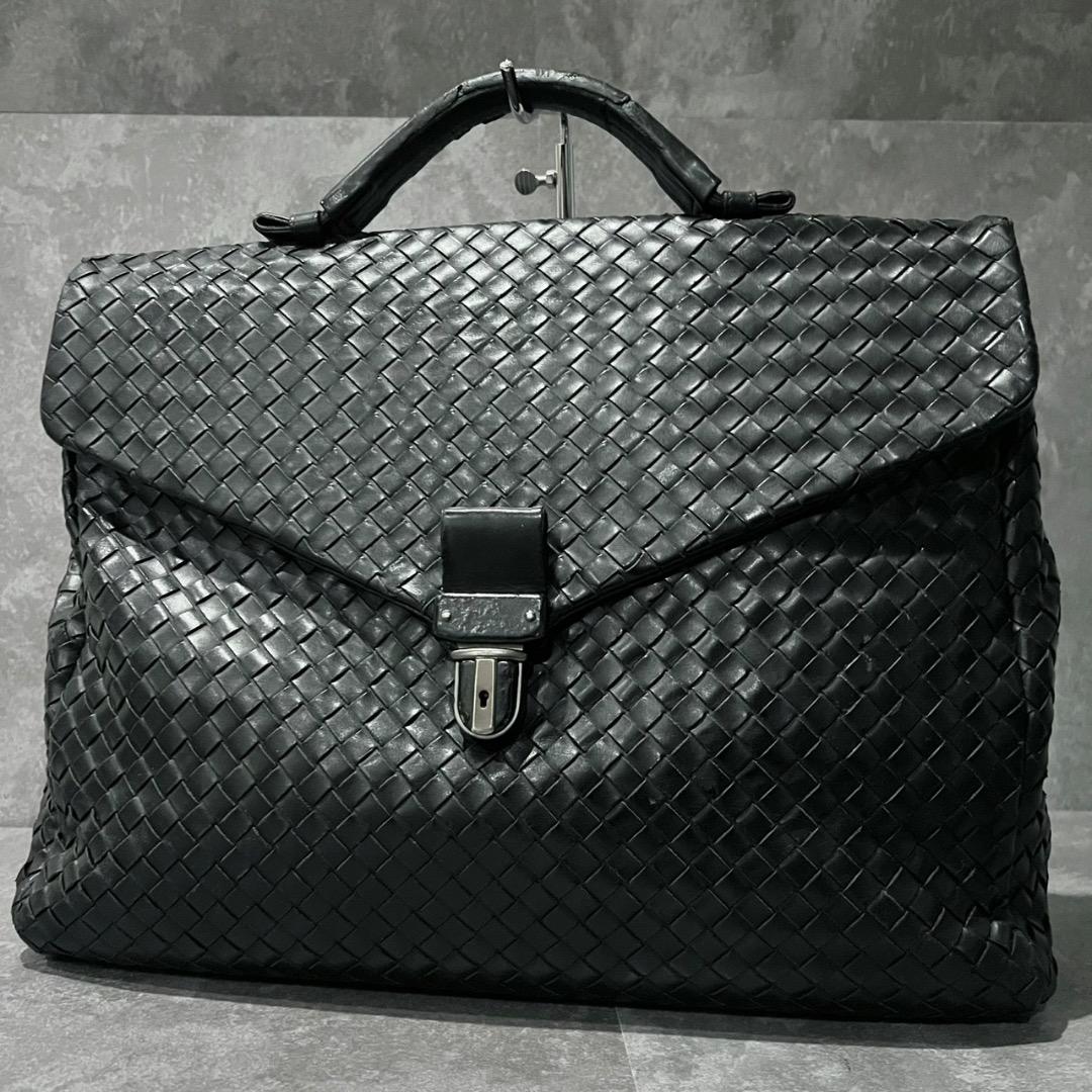 ⭐️ボッテガヴェネタ⭐️ イントレチャート ブリーフケース ブラック 本革 BOTTEGA VENETA】ボッテガヴェネタ『イントレチャート ブリーフケース