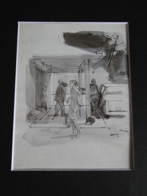 小磯良平、【晩秋】、希少な限定額装用画集画、新品高級額 額装付、状態良好