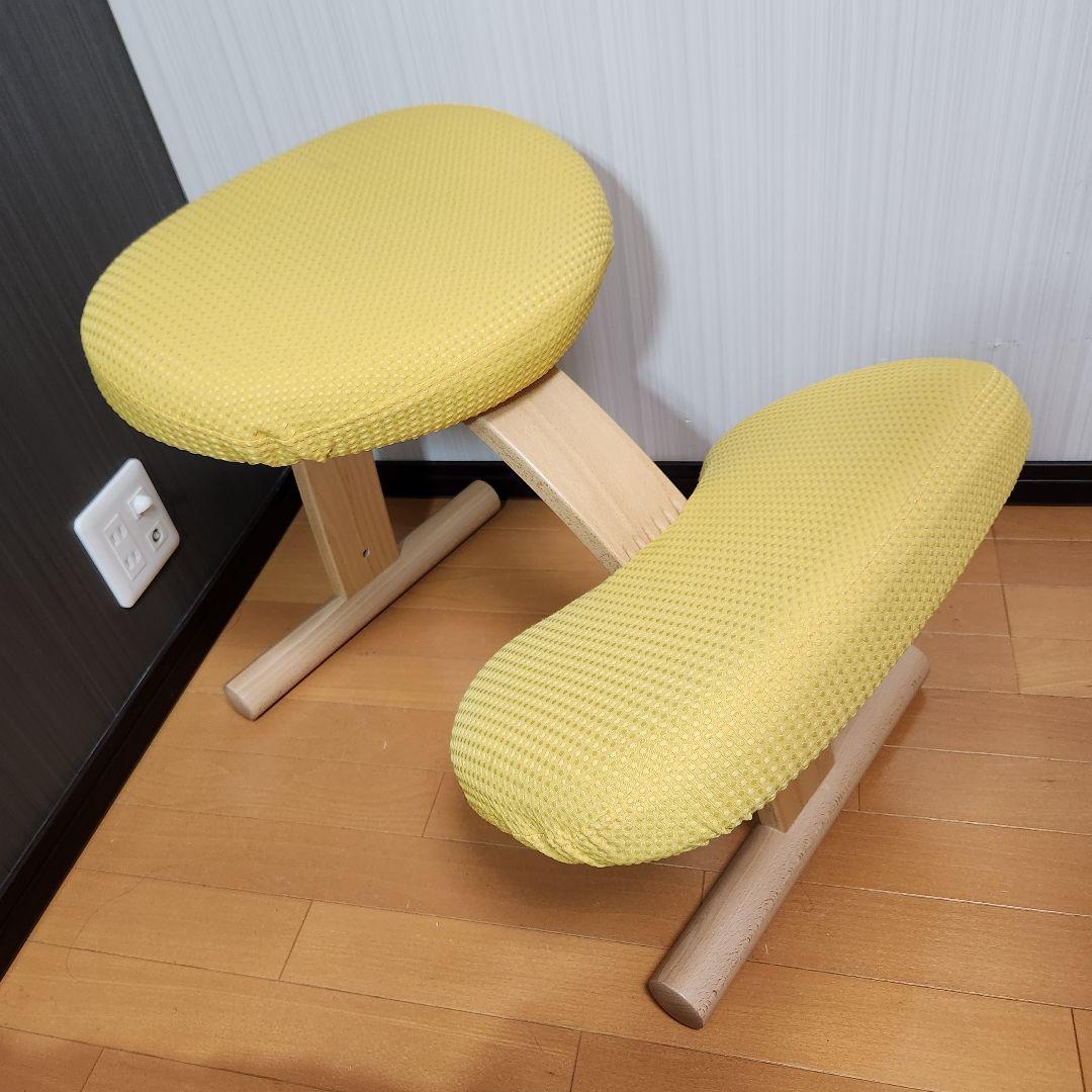 感動美品】Balans EASY バランスチェア イージー イエローカバー付き