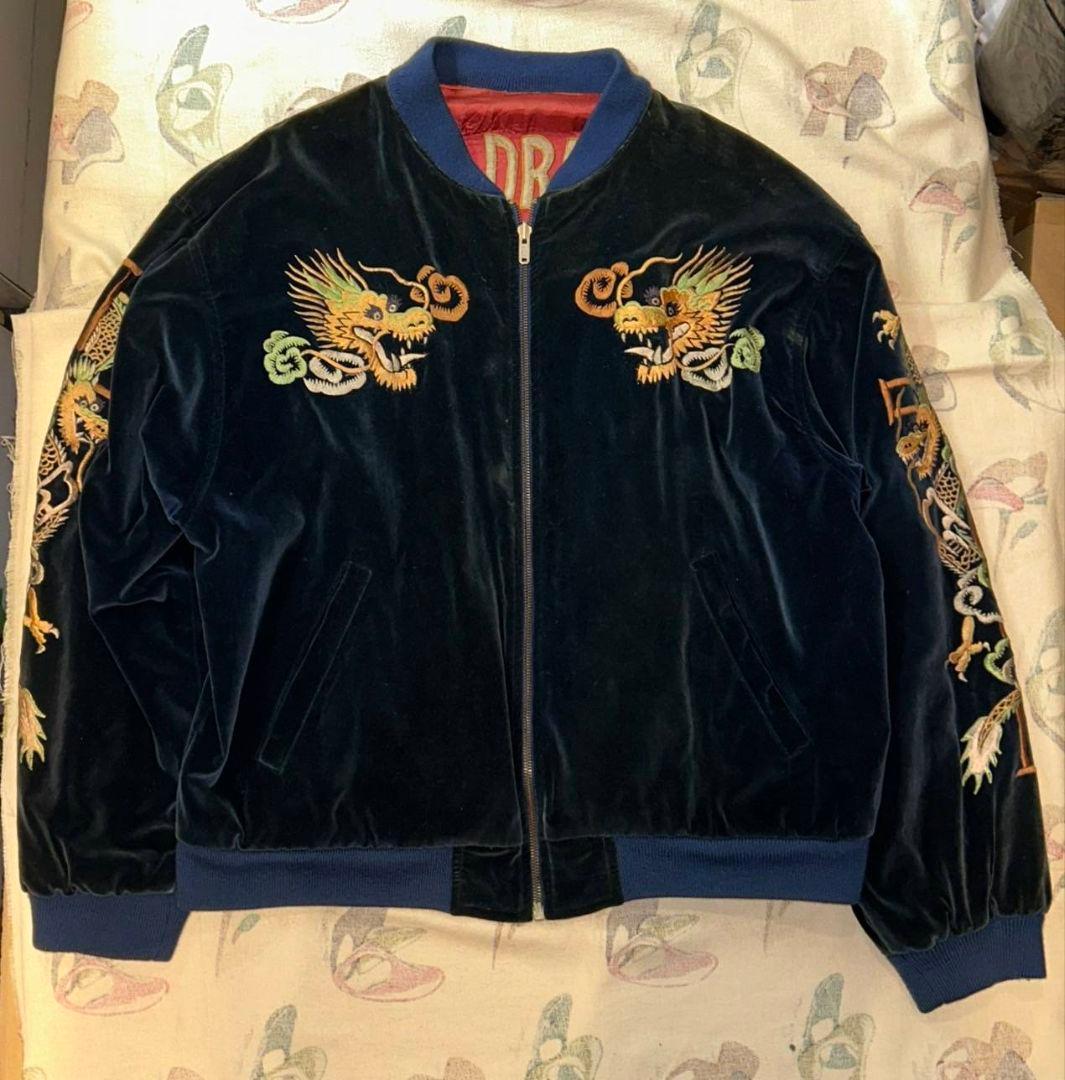 希少90'S クリームソーダ cream soda ピンクドラゴン別珍スカジャン