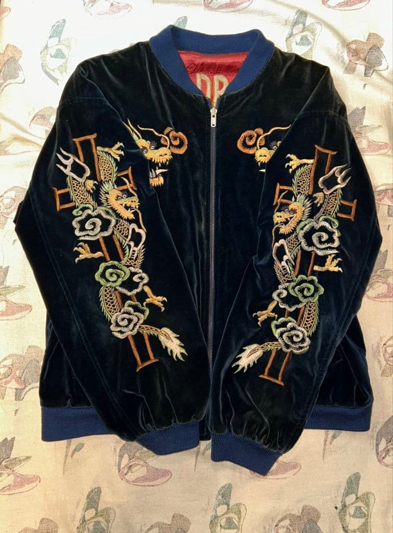 希少90'S クリームソーダ cream soda ピンクドラゴン別珍スカジャン