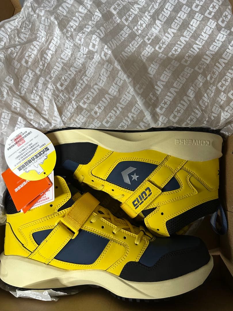 Converse ハイカットスニーカー イエロー/ネイビー