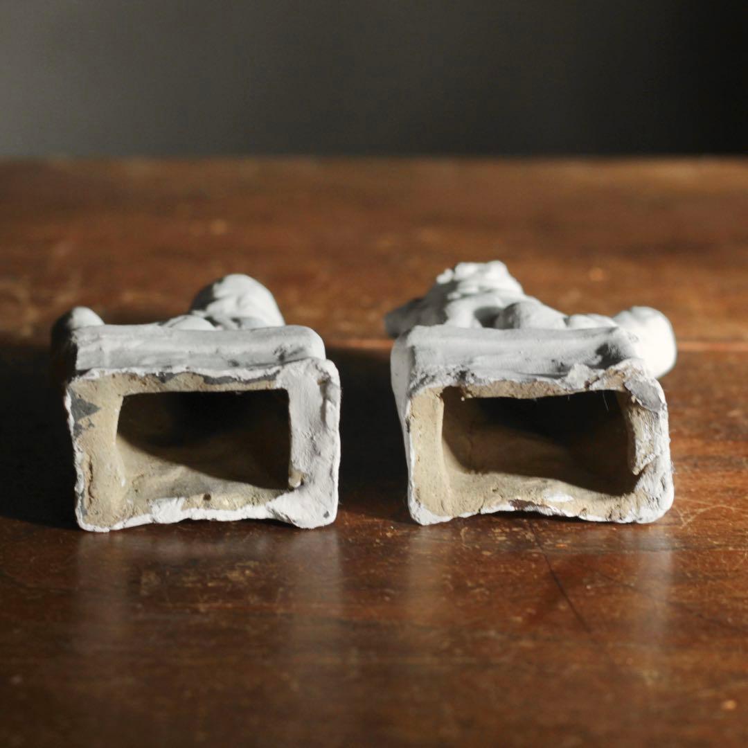 白い 獅子 と 狛犬 古道具 アンティーク オブジェ 獅子と狛犬 - メルカリ