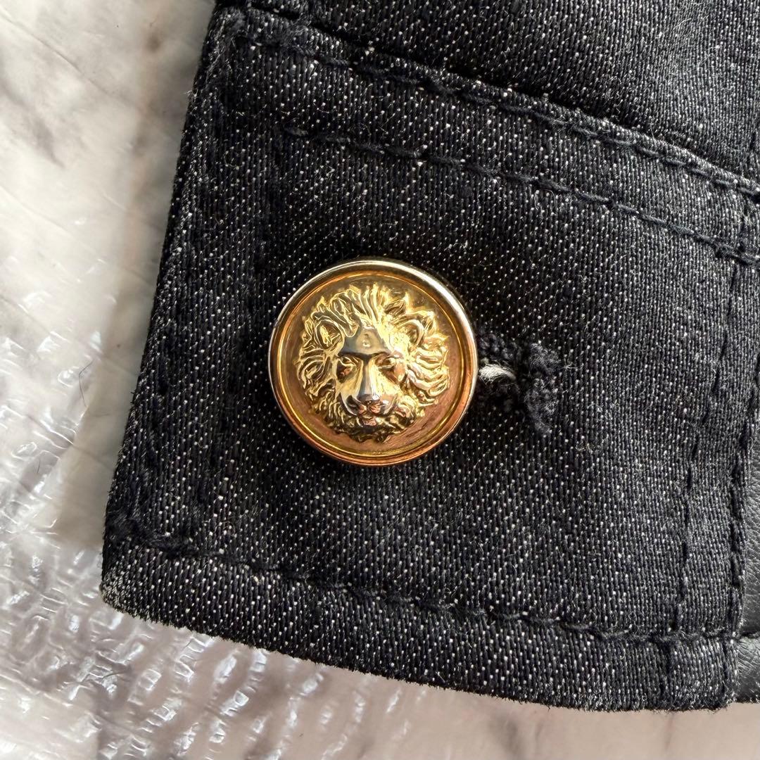 極美品✨ヴェルサーチ ダブルライダースジャケット ラムレザー デニム