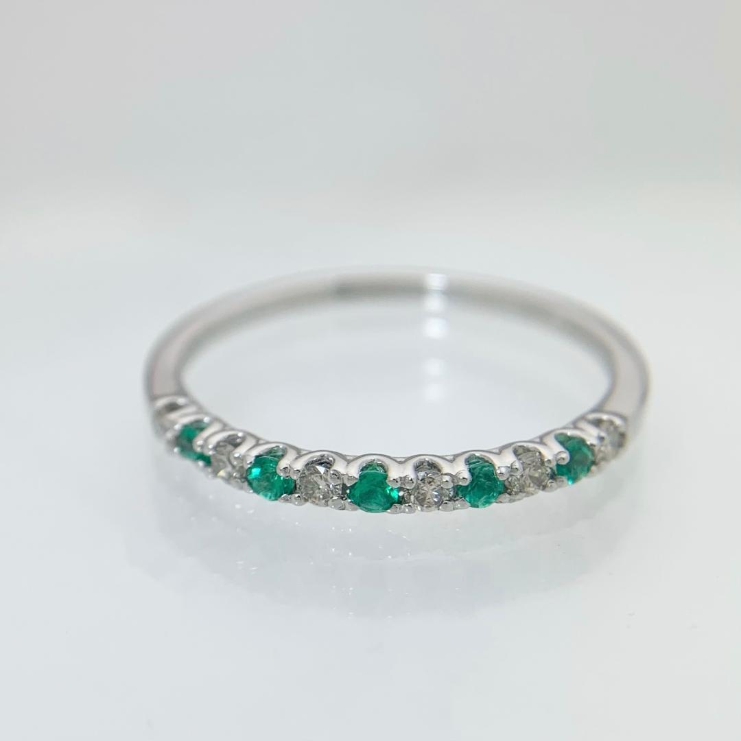 新品 エメラルド ダイヤモンド リング 0.08ct プラチナ