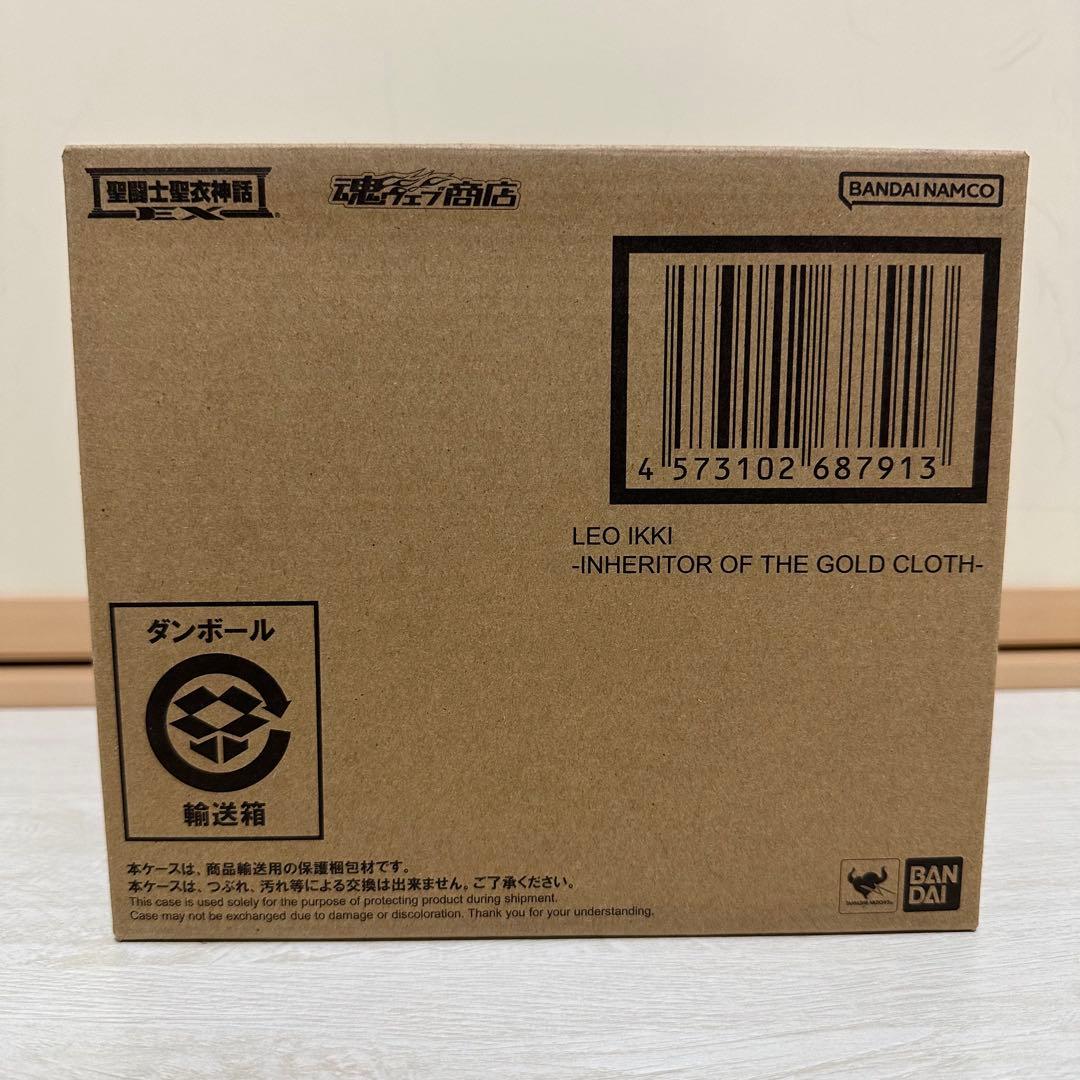 聖闘士聖衣神話EX レオ一輝-黄金聖衣の継承者- 輸送箱未開封 伝票跡