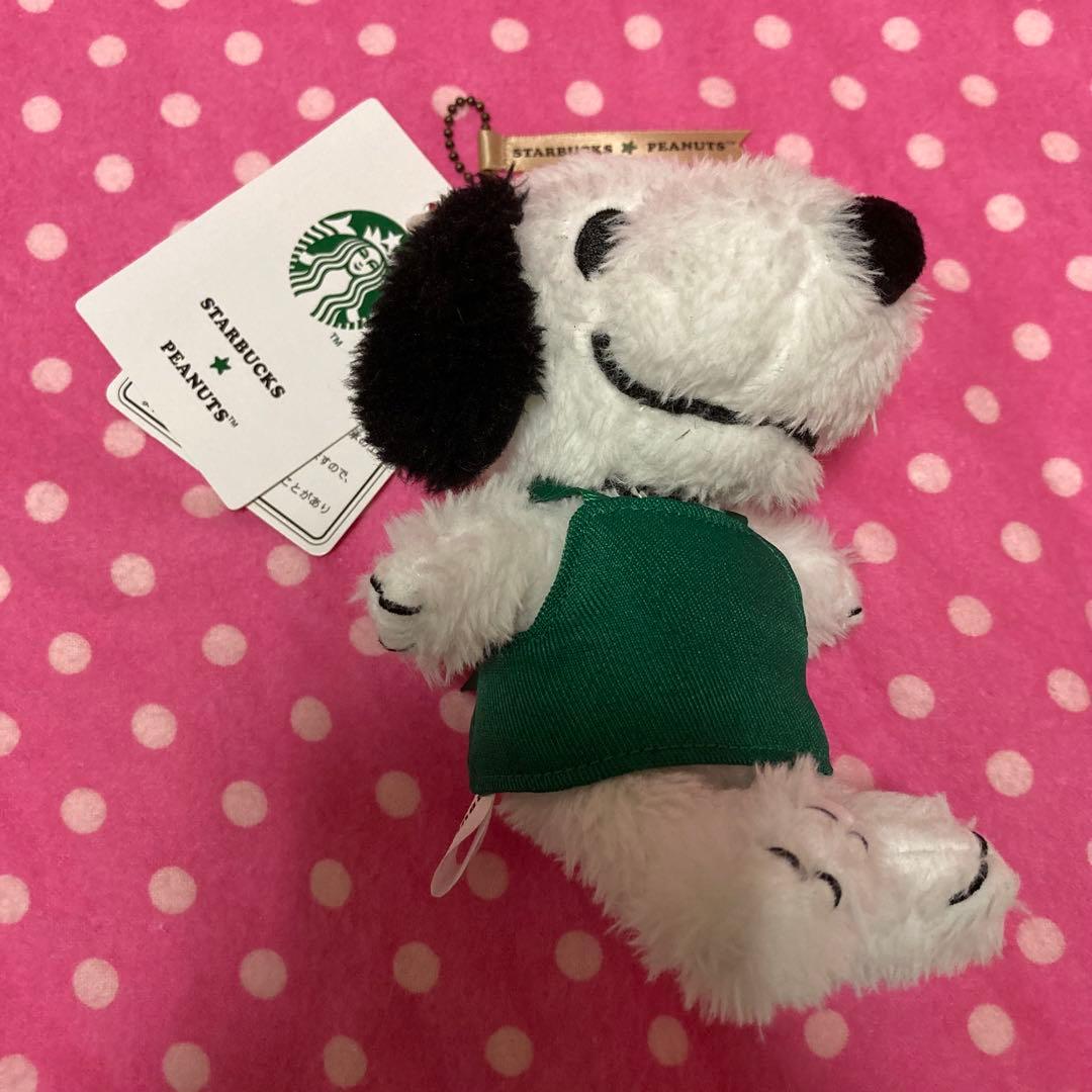 スヌーピー スターバックス グリーンエプロン ぬいぐるみ キーホルダー