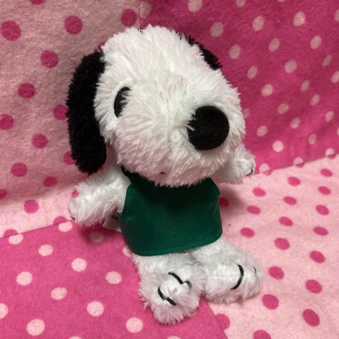 スヌーピー スターバックス グリーンエプロン ぬいぐるみ キーホルダー