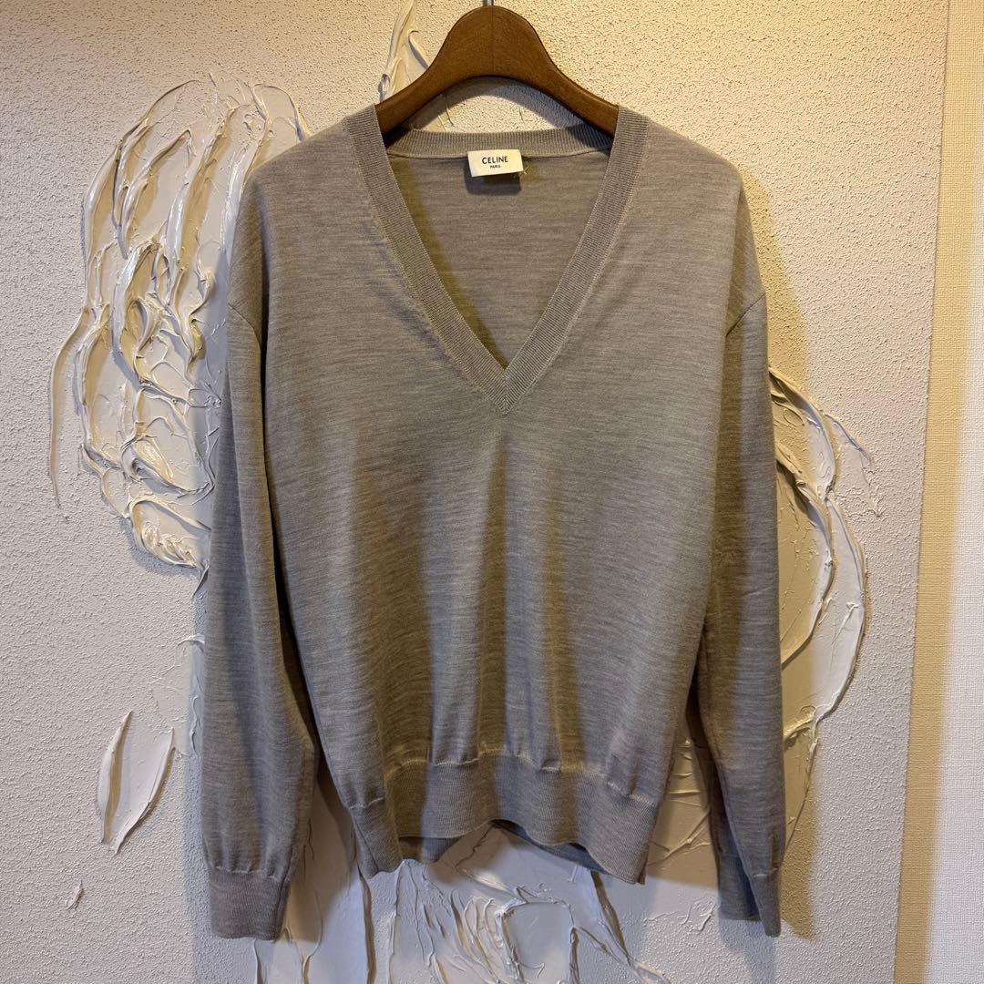 CELINE セリーヌ　Vネック　ウールニット　セーター　S