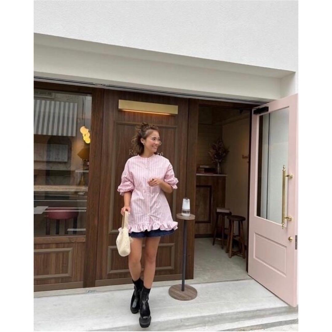 完売品✨】 ロージーモンスタークラウンチュニック ピンク ストライプ